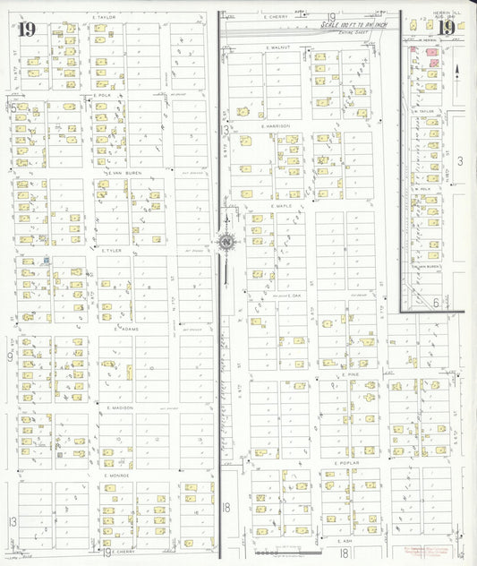 Sanborn Fire Insurance Map from Herrin, Williamson County, Illinois (1941), Sheet #0019 - Historic Sanborn Fire Insurance Map Print, vintage old map wall art, antique decor, genealogy gift, Illinois Illinois map