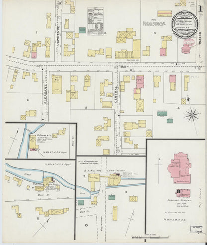 Sanborn Fire Insurance Map from Ashburnham, Worcester County, Massachusetts (1895), Sheet #0001 - Historic Sanborn Fire Insurance Map Print, vintage old map wall art, antique decor, genealogy gift, Massachusetts Massachusetts map