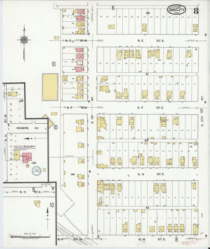 Sanborn Fire Insurance Map from Gas City, Grant County, Indiana (1920), Sheet #0008 - Complete Map Set gallery image, historic Sanborn map, vintage wall art, Indiana Indiana