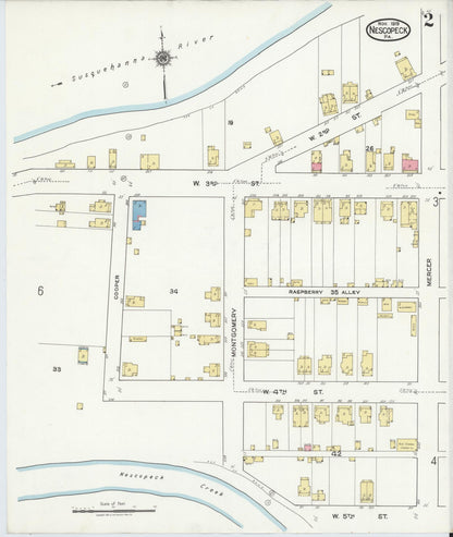 Sanborn Fire Insurance Map from Nescopeck, Luzerne County, Pennsylvania (1919), Sheet #0002 - Complete Map Set gallery image, historic Sanborn map, vintage wall art, Pennsylvania Pennsylvania