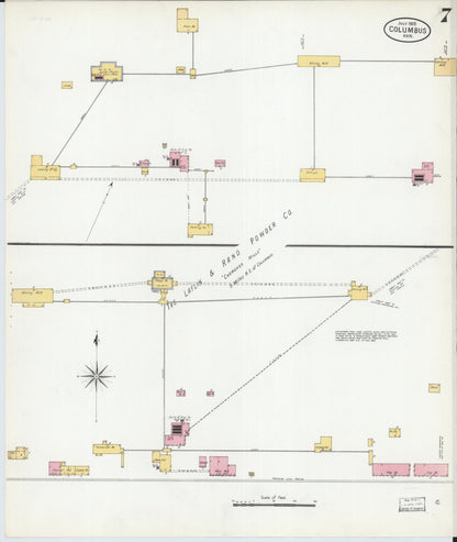 Sanborn Fire Insurance Map from Columbus, Cherokee County, Kansas (1905), Sheet #0007 - Complete Map Set gallery image, historic Sanborn map, vintage wall art, Kansas Kansas