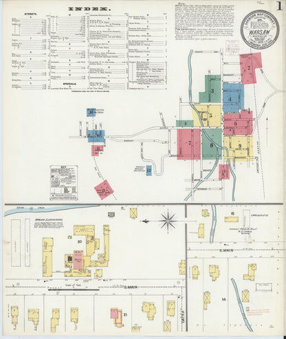 Sanborn Fire Insurance Map from Warsaw, Wyoming County, New York (1903), Sheet #0001 - Complete Map Set gallery image, historic Sanborn map, vintage wall art, Warsaw Wyoming