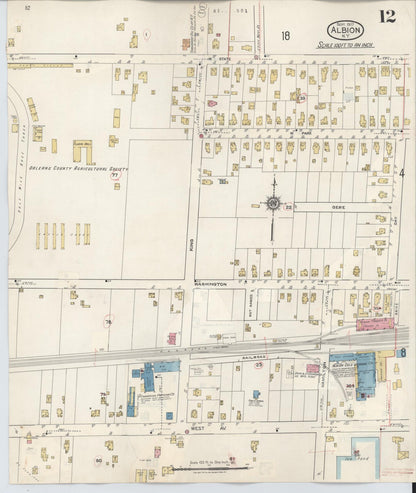 Sanborn Fire Insurance Map from Albion, Orleans County, New York (1941), Sheet #0012 - Complete Map Set gallery image, historic Sanborn map, vintage wall art, New York New York