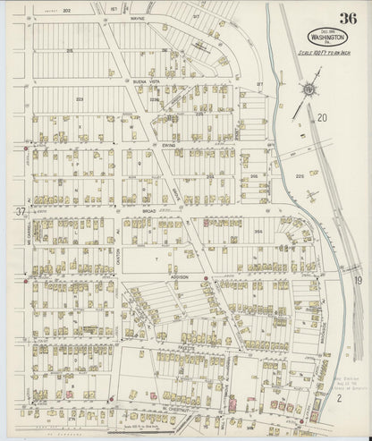 Sanborn Fire Insurance Map from Washington, Washington County, Pennsylvania (1914), Sheet #0036 - Complete Map Set gallery image, historic Sanborn map, vintage wall art, Sanborn Fire Insurance Map from Washington Washington