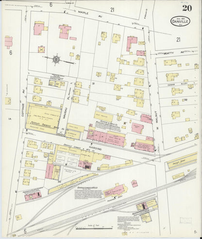 Sanborn Fire Insurance Map from Danville, Boyle County, Kentucky (1914), Sheet #0020 - Complete Map Set gallery image, historic Sanborn map, vintage wall art, Kentucky Kentucky