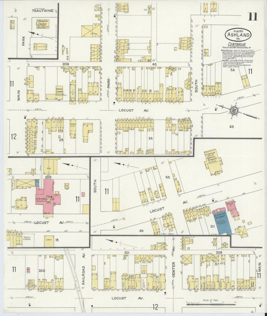 Sanborn Fire Insurance Map from Ashland, Schuylkill County, Pennsylvania (1913), Sheet #0011 - Historic Sanborn Fire Insurance Map Print, vintage old map wall art, antique decor, genealogy gift, Pennsylvania Pennsylvania map
