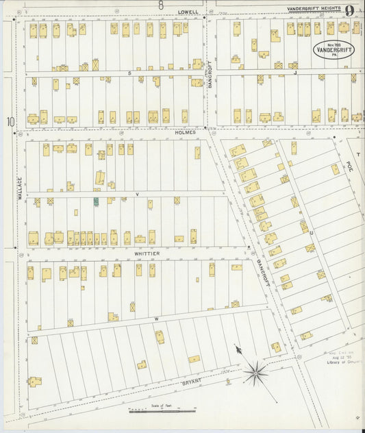 Sanborn Fire Insurance Map from Vandergrift, Westmoreland County, Pennsylvania (1903), Sheet #0009 - Historic Sanborn Fire Insurance Map Print, vintage old map wall art, antique decor, genealogy gift, Pennsylvania Pennsylvania map