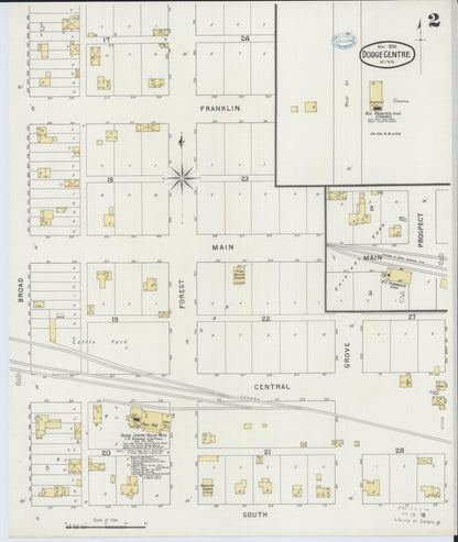 Sanborn Fire Insurance Map from Dodge Center, Dodge County, Minnesota (1894), Sheet #0002 - Complete Map Set gallery image, historic Sanborn map, vintage wall art, Minnesota Minnesota
