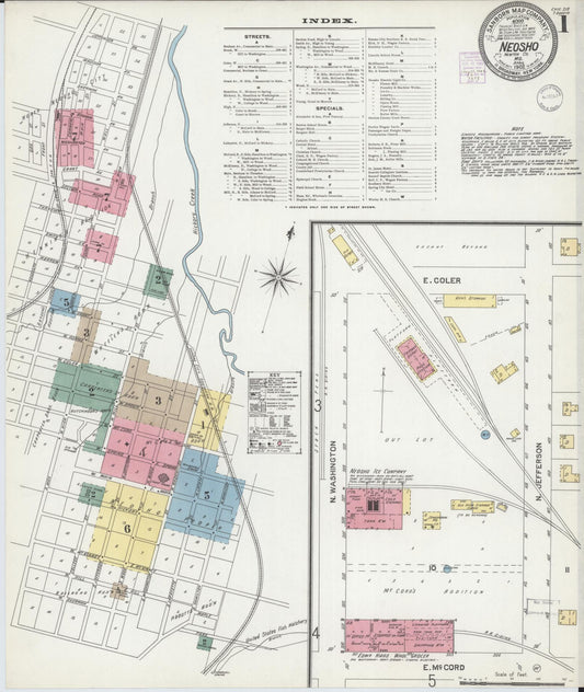 Sanborn Fire Insurance Map from Neosho, Newton County, Missouri. (1902) – Historic Sanborn Fire Insurance Map Print