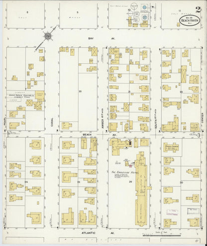 Sanborn Fire Insurance Map from Beach Haven, Ocean County, New Jersey (1911), Sheet #0002 - Historic Sanborn Fire Insurance Map Print, vintage old map wall art, antique decor, genealogy gift, New Jersey New Jersey map