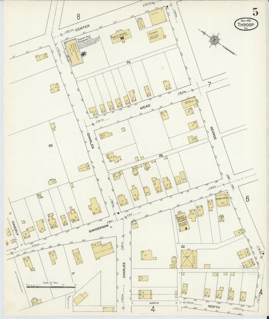 Sanborn Fire Insurance Map from Throop, Lackawanna County, Pennsylvania (1912), Sheet #0005 - Historic Sanborn Fire Insurance Map Print, vintage old map wall art, antique decor, genealogy gift, Pennsylvania Pennsylvania map