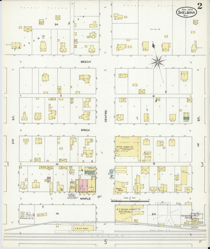 Sanborn Fire Insurance Map from Shelbina, Shelby County, Missouri (1909), Sheet #0002 - Complete Map Set gallery image, historic Sanborn map, vintage wall art, Missouri Missouri