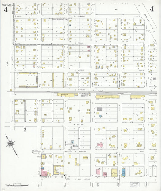 Sanborn Fire Insurance Map from Mathis, San Patricio County, Texas (1950), Sheet #0004 - Historic Sanborn Fire Insurance Map Print, vintage old map wall art, antique decor, genealogy gift, Texas Texas map