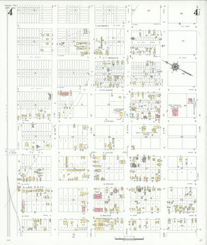 Sanborn Fire Insurance Map from Pecos, Reeves County, Texas (1939), Sheet #0004 - Complete Map Set gallery image, historic Sanborn map, vintage wall art, Texas Texas