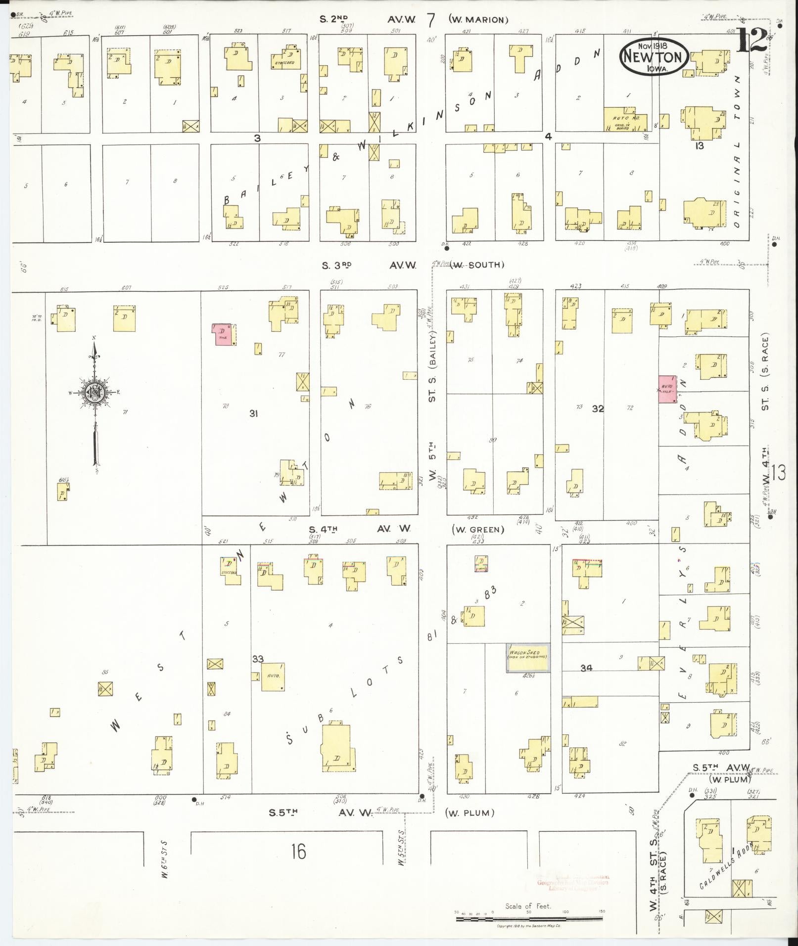 Sanborn Fire Insurance Map from Newton, Jasper County, Iowa (1918), Sheet #0012 - Historic Sanborn Fire Insurance Map Print
