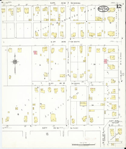 Sanborn Fire Insurance Map from Newton, Jasper County, Iowa (1918), Sheet #0012 - Historic Sanborn Fire Insurance Map Print