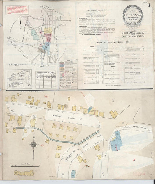 Sanborn Fire Insurance Map from Chittenango, Madison County, New York (1951), Sheet #0001 - Historic Sanborn Fire Insurance Map Print, vintage old map wall art, antique decor, genealogy gift, New York New York map