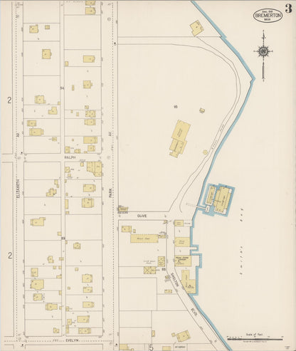 Sanborn Fire Insurance Map from Bremerton, Kitsap County, Washington (1918), Sheet #0003 - Complete Map Set gallery image, historic Sanborn map, vintage wall art, Washington Washington