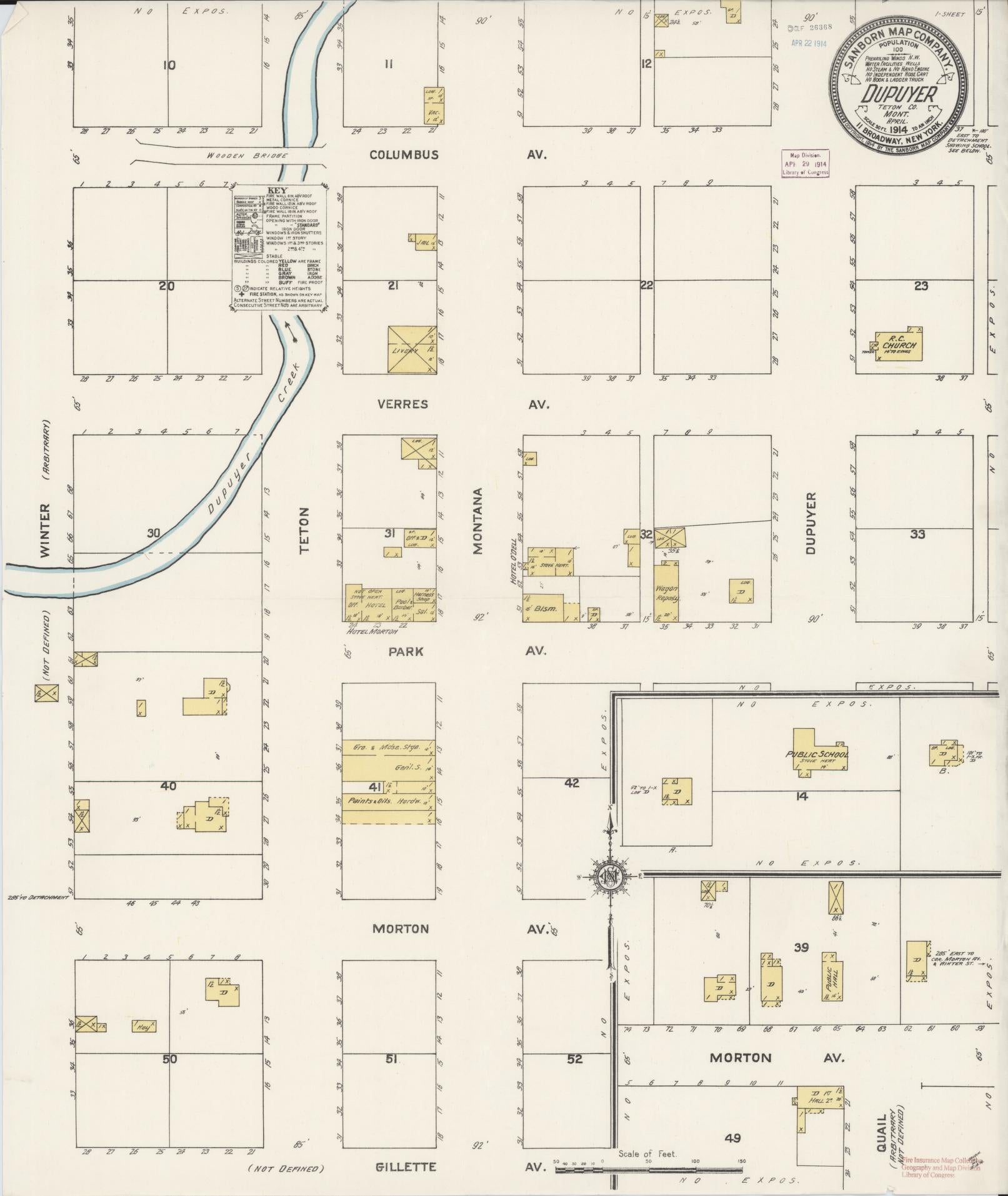 Sanborn Fire Insurance Map from Dupuyer, Pondera County, Montana. (1914) – Historic Sanborn Fire Insurance Map Print