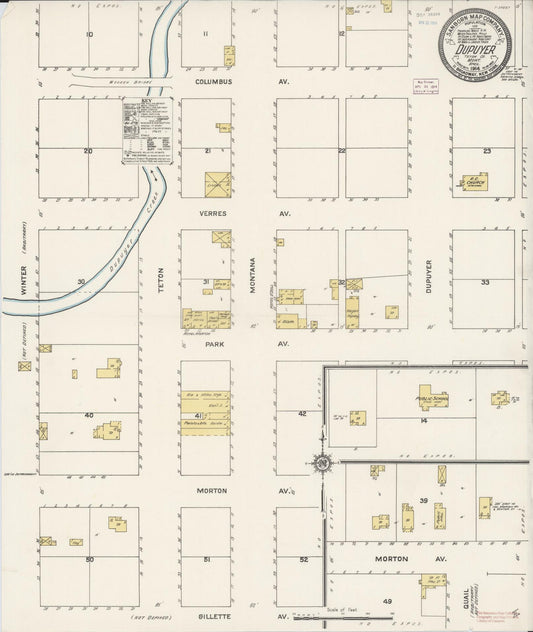 Sanborn Fire Insurance Map from Dupuyer, Pondera County, Montana. (1914) – Historic Sanborn Fire Insurance Map Print