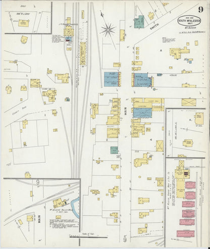 Sanborn Fire Insurance Map from South McAlester, Pittsburg County, Oklahoma (1902), Sheet #0009 - Complete Map Set gallery image, historic Sanborn map, vintage wall art, Oklahoma Oklahoma