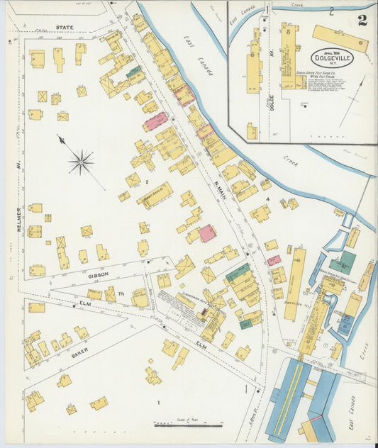Sanborn Fire Insurance Map from Dolgeville, Hirkimer County, New York (1906), Sheet #0002 - Historic Sanborn Fire Insurance Map Print, vintage old map wall art, antique decor, genealogy gift, New York New York map