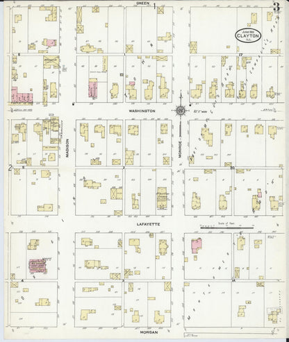 Sanborn Fire Insurance Map from Clayton, Adams County, Illinois (1910), Sheet #0003 - Historic Sanborn Fire Insurance Map Print, vintage old map wall art, antique decor, genealogy gift, Illinois Illinois map