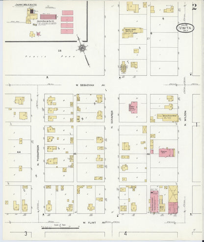 Sanborn Fire Insurance Map from Vinita, Craig County, Oklahoma (1911), Sheet #0002 - Complete Map Set gallery image, historic Sanborn map, vintage wall art, Oklahoma Oklahoma