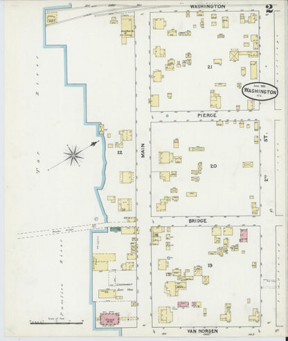 Sanborn Fire Insurance Map from Washington, Beaufort County, North Carolina (1891), Sheet #0002 - Complete Map Set gallery image, historic Sanborn map, vintage wall art, Washington Washington