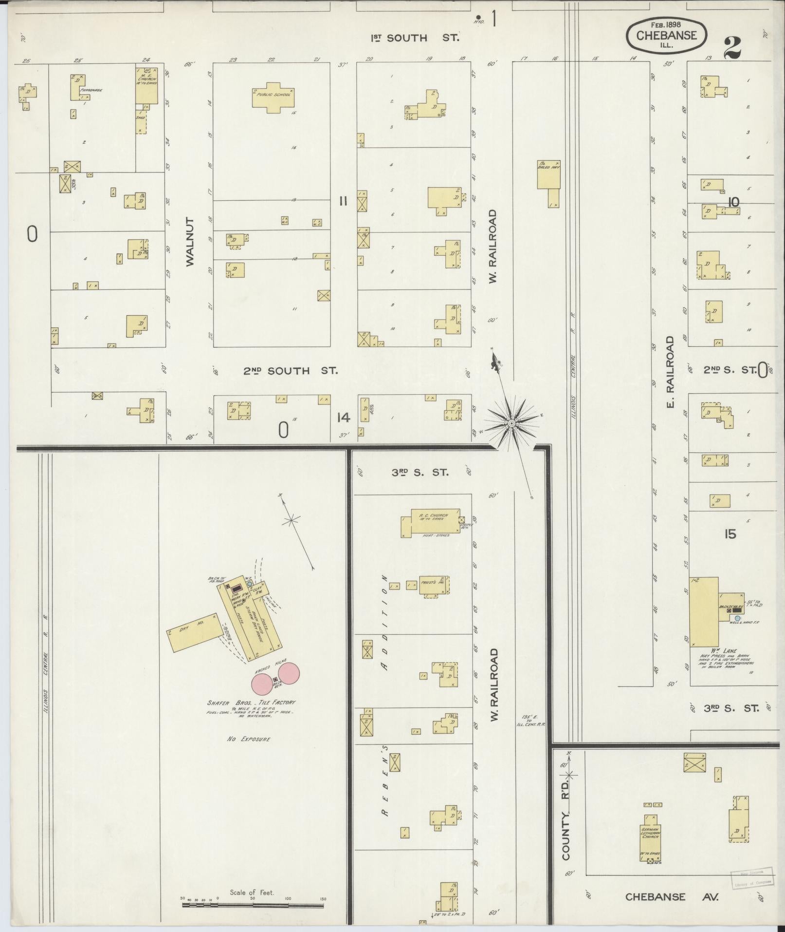Sanborn Fire Insurance Map from Chebanse, Iroquois And Kankakee County, Illinois (1898), Sheet #0002 - Complete Map Set gallery image, historic Sanborn map, vintage wall art, Illinois Illinois
