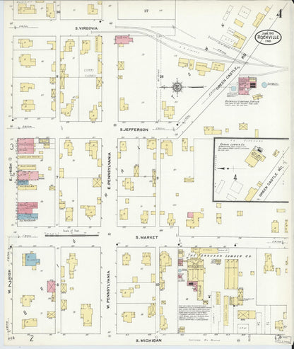 Sanborn Fire Insurance Map from Rockville, Parke County, Indiana (1910), Sheet #0004 - Complete Map Set gallery image, historic Sanborn map, vintage wall art, Indiana Indiana