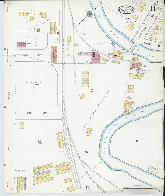 Sanborn Fire Insurance Map from Evanston, Uinta County, Wyoming (1920), Sheet #0011 - Historic Sanborn Fire Insurance Map Print, vintage old map wall art, antique decor, genealogy gift, Wyoming Wyoming map