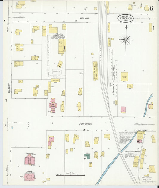 Sanborn Fire Insurance Map from Jefferson, Ashtabula County, Ohio (1909), Sheet #0006 - Historic Sanborn Fire Insurance Map Print, vintage old map wall art, antique decor, genealogy gift, Ohio Ohio map