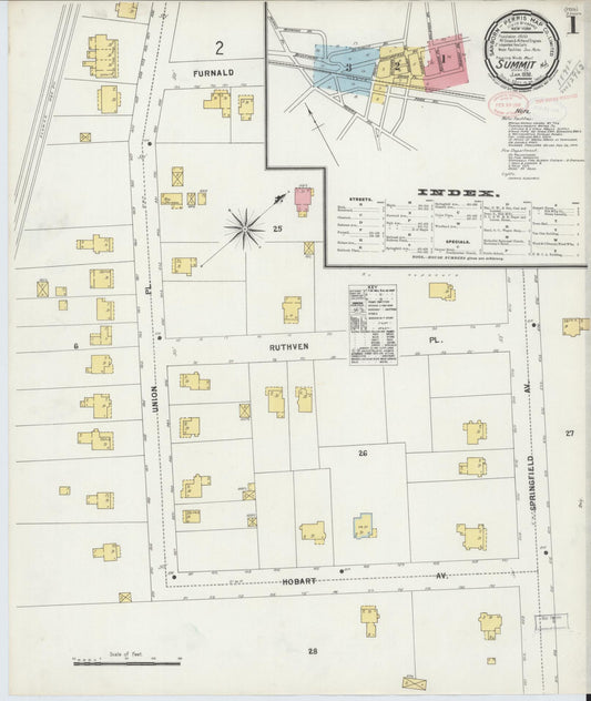 Sanborn Fire Insurance Map from Summit, Union County, New Jersey. (1898) – Historic Sanborn Fire Insurance Map Print