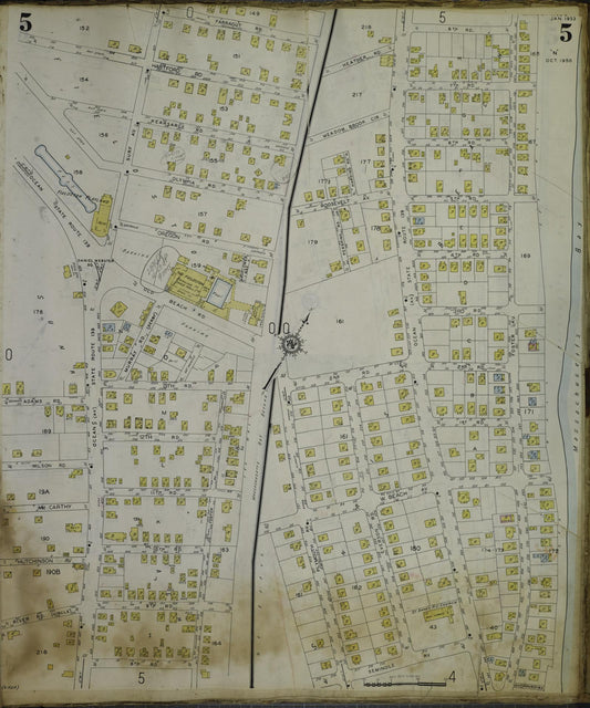 Sanborn Fire Insurance Map from Marshfield, Plymouth County, Massachusetts (1954), Sheet #0005 - Historic Sanborn Fire Insurance Map Print, vintage old map wall art, antique decor, genealogy gift, Massachusetts Massachusetts map