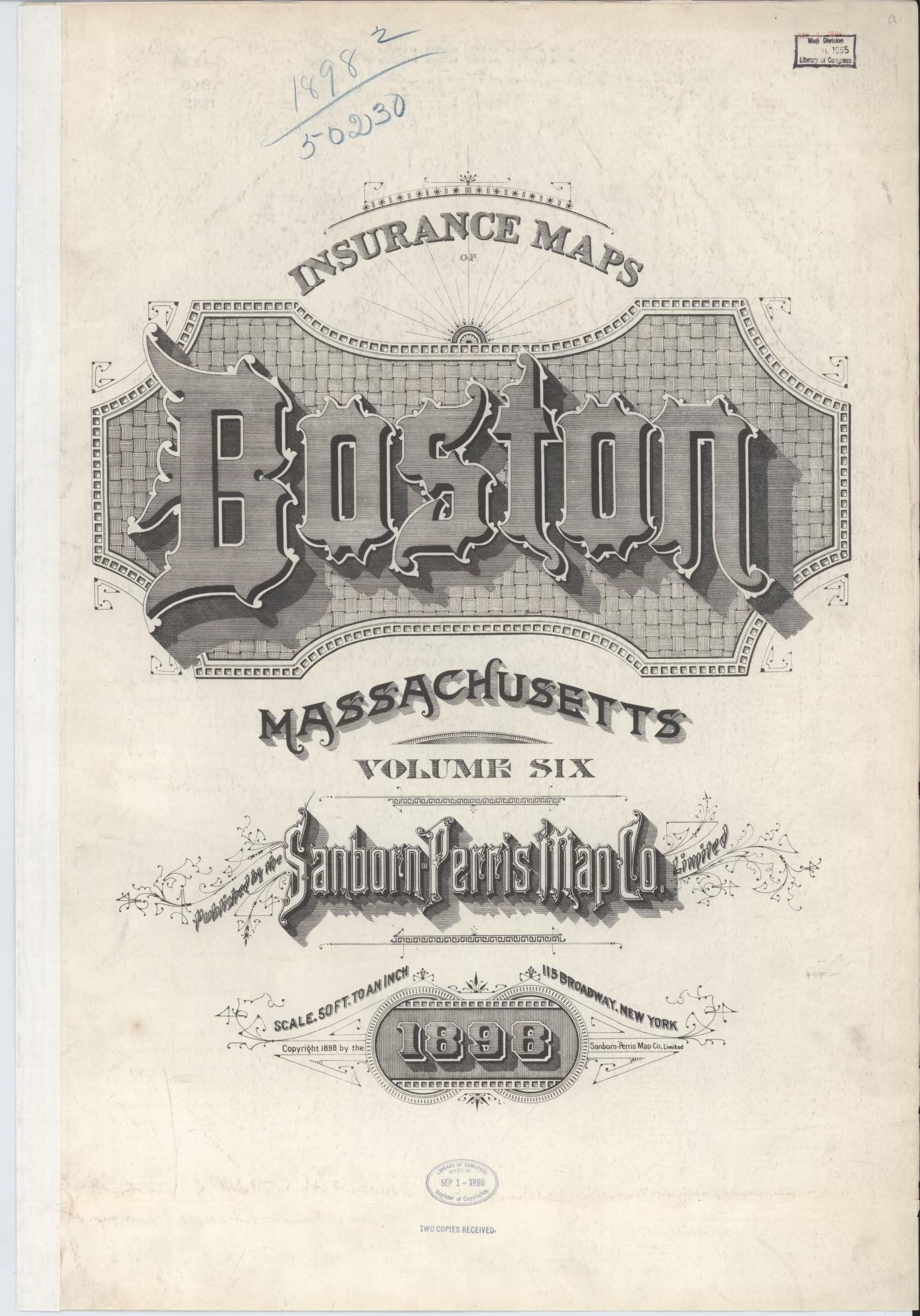 Sanborn Fire Insurance Map from Boston, Suffolk County, Massachusetts (1898), Sheet #0001 - Complete Map Set gallery image, historic Sanborn map, vintage wall art, Massachusetts Massachusetts