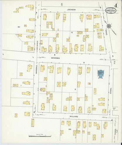 Sanborn Fire Insurance Map from Greene, Chenango County, New York (1915), Sheet #0004 - Historic Sanborn Fire Insurance Map Print, vintage old map wall art, antique decor, genealogy gift, New York New York map