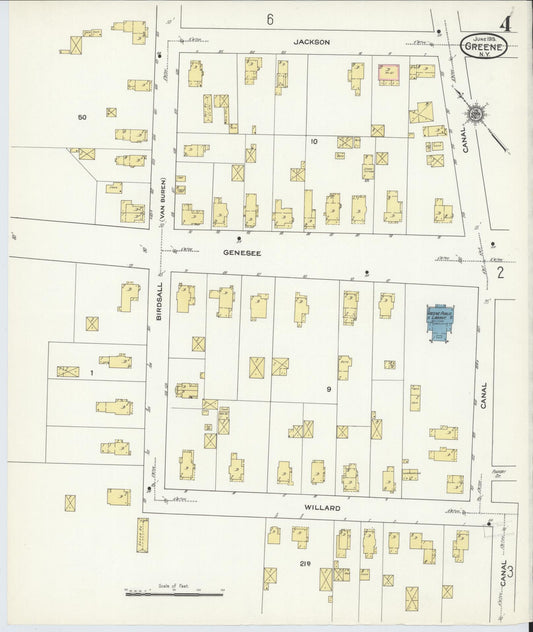 Sanborn Fire Insurance Map from Greene, Chenango County, New York (1915), Sheet #0004 - Historic Sanborn Fire Insurance Map Print, vintage old map wall art, antique decor, genealogy gift, New York New York map