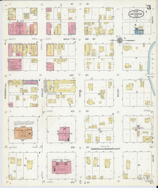 Sanborn Fire Insurance Map from Jackson, Jackson County, Minnesota (1913), Sheet #0003 - Historic Sanborn Fire Insurance Map Print, vintage old map wall art, antique decor, genealogy gift, Minnesota Minnesota map