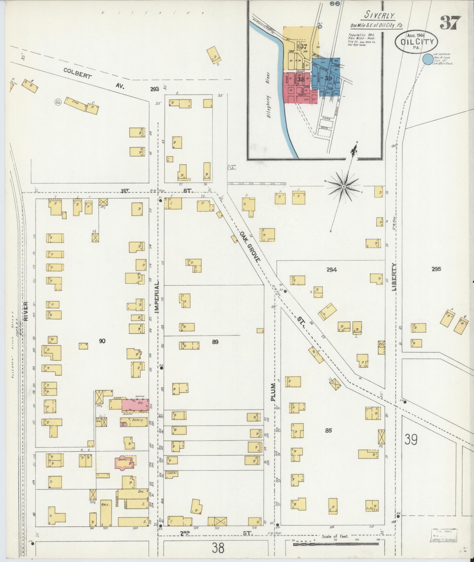 Sanborn Fire Insurance Map from Oil City, Venango County, Pennsylvania (1906), Sheet #0037 - Complete Map Set gallery image, historic Sanborn map, vintage wall art, Pennsylvania Pennsylvania