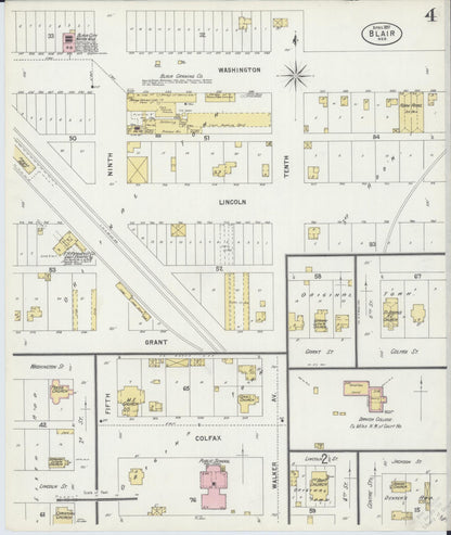 Sanborn Fire Insurance Map from Blair, Washington County, Nebraska (1897), Sheet #0004 - Complete Map Set gallery image, historic Sanborn map, vintage wall art, Nebraska Nebraska