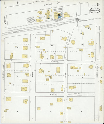 Sanborn Fire Insurance Map from Booneville, Logan County, Arkansas (1918), Sheet #0009 - Complete Map Set gallery image, historic Sanborn map, vintage wall art, Arkansas Arkansas