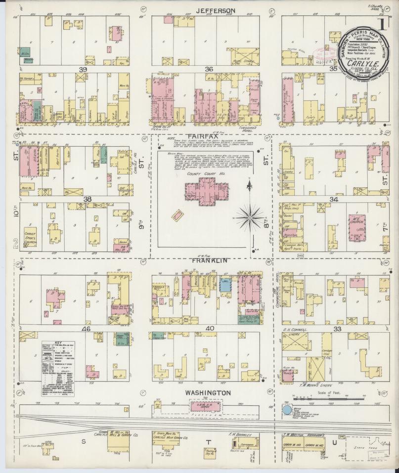 Sanborn Fire Insurance Map from Carlyle, Clinton County, Illinois. (1892) – Map View
