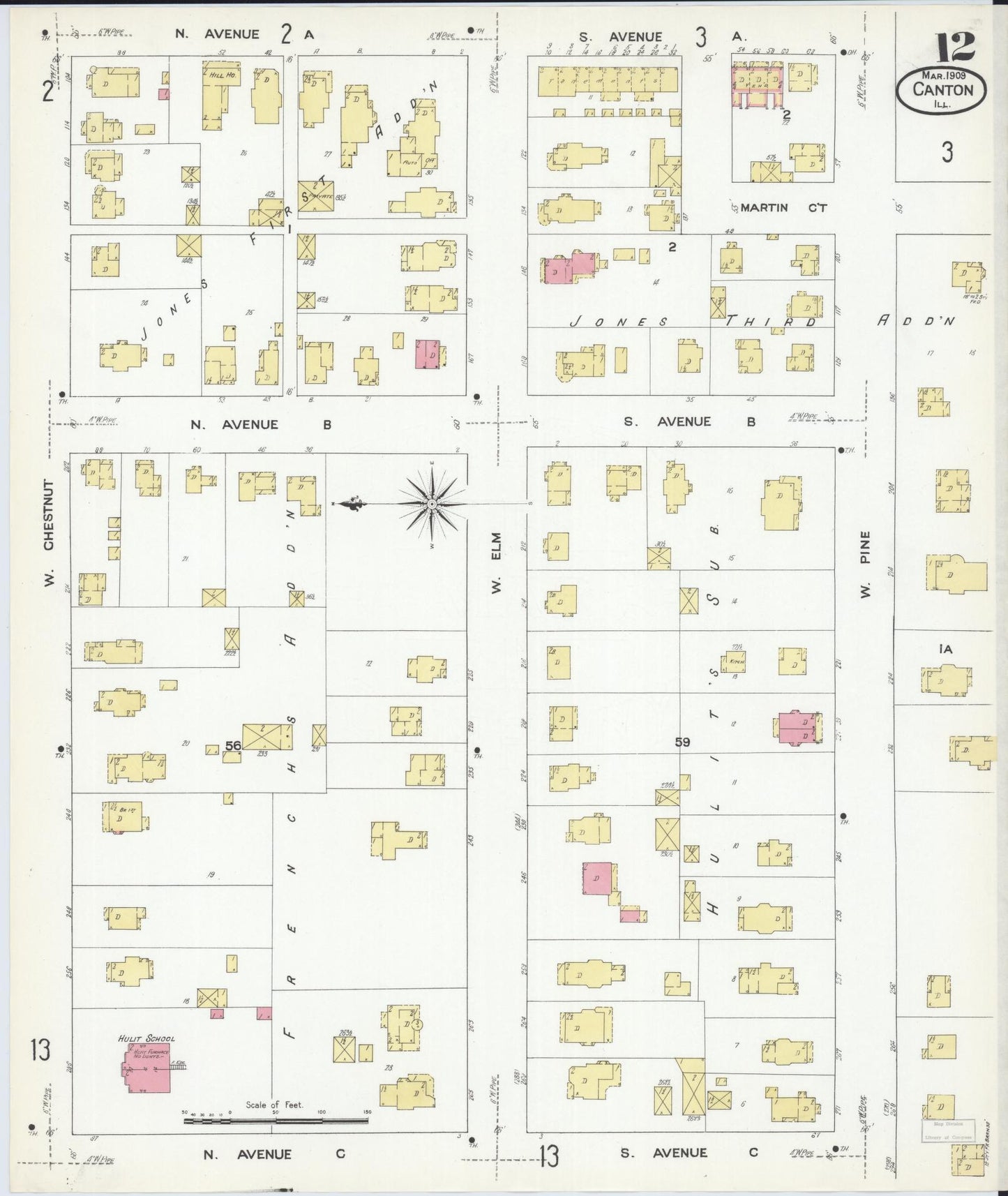 Sanborn Fire Insurance Map from Canton, Fulton County, Illinois (1909), Sheet #0012 - Complete Map Set gallery image, historic Sanborn map, vintage wall art, Illinois Illinois