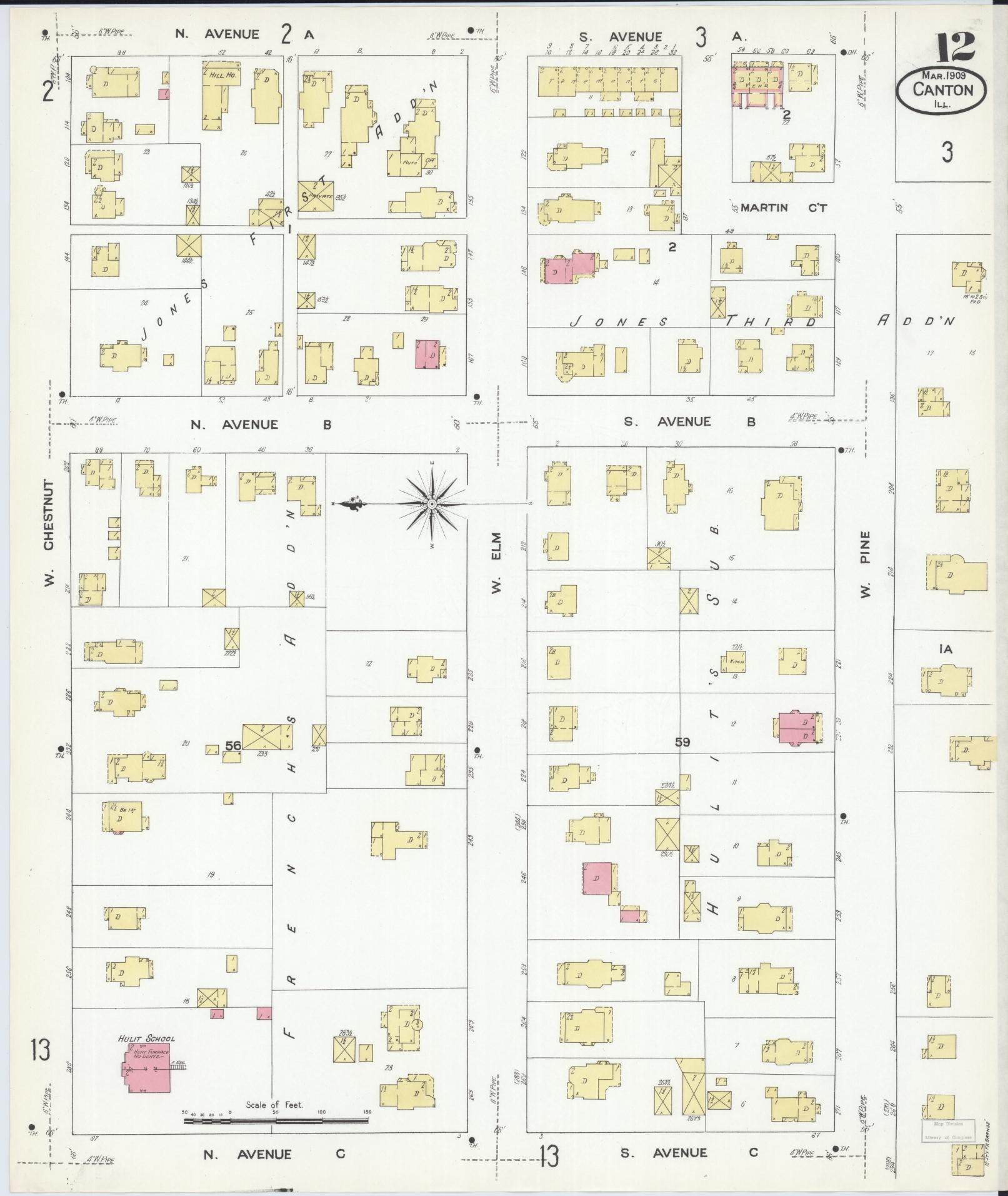 Sanborn Fire Insurance Map from Canton, Fulton County, Illinois (1909), Sheet #0012 - Complete Map Set gallery image, historic Sanborn map, vintage wall art, Illinois Illinois