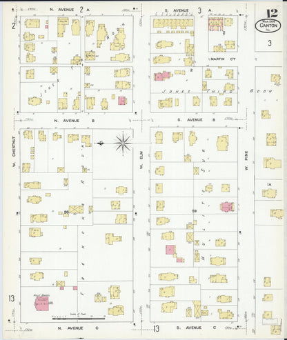 Sanborn Fire Insurance Map from Canton, Fulton County, Illinois (1909), Sheet #0012 - Complete Map Set gallery image, historic Sanborn map, vintage wall art, Illinois Illinois