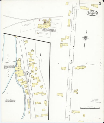 Sanborn Fire Insurance Map from Rochester, Windsor County, Vermont (1910), Sheet #0003 - Complete Map Set gallery image, historic Sanborn map, vintage wall art, Vermont Vermont
