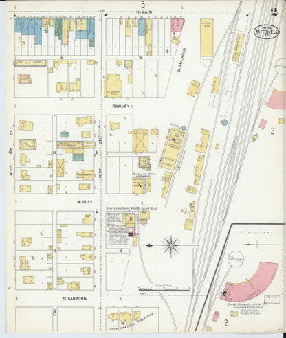 Sanborn Fire Insurance Map from Mitchell, Davison County, South Dakota (1903), Sheet #0002 - Complete Map Set gallery image, historic Sanborn map, vintage wall art, South Dakota South Dakota