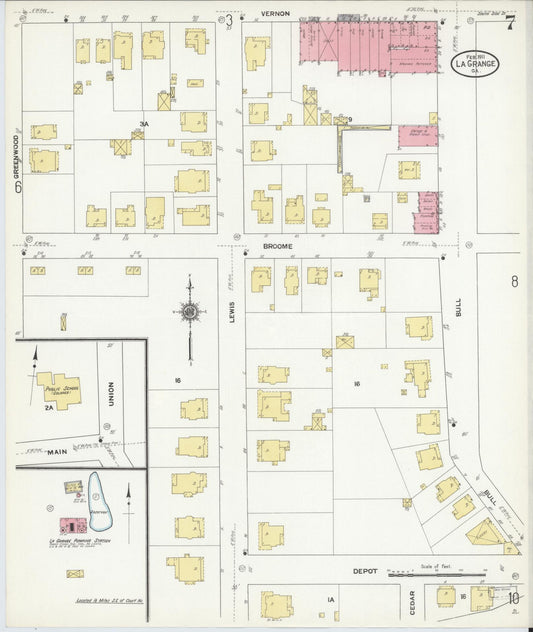 Sanborn Fire Insurance Map from La Grange, Troup County, Georgia (1911), Sheet #0007 - Historic Sanborn Fire Insurance Map Print, vintage old map wall art, antique decor, genealogy gift, Georgia Georgia map