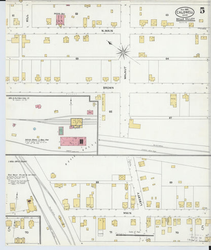 Sanborn Fire Insurance Map from Caldwell, Noble County, Ohio (1905), Sheet #0005 - Complete Map Set gallery image, historic Sanborn map, vintage wall art, Ohio Ohio